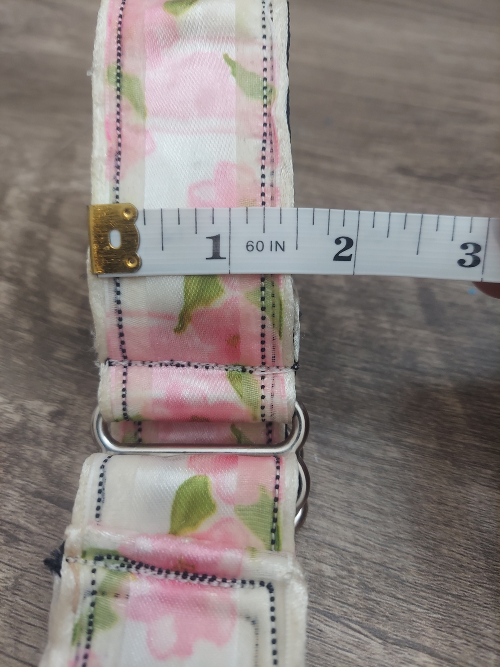 Custom Martingale Dog Collar 1.5" Pink White Watercolor Floral Whippet 15" - Picture 7 of 7